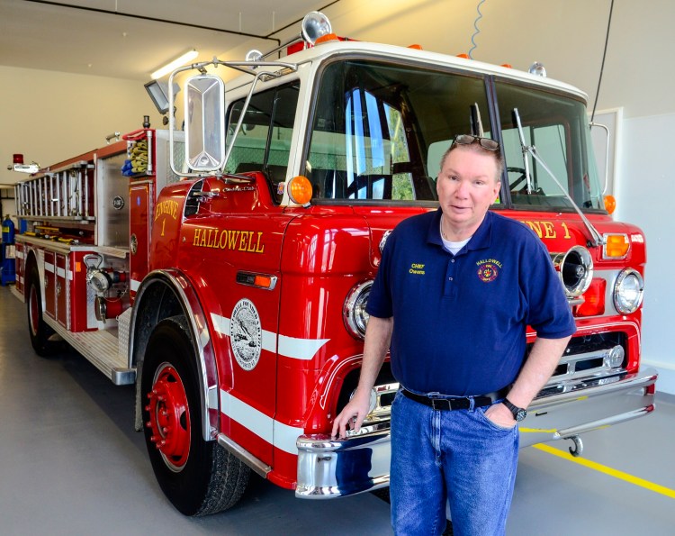 Hallowell Fire Chief James Owens talks about plans to replace Engine 1 on Tuesday at the Hallowell fire station.