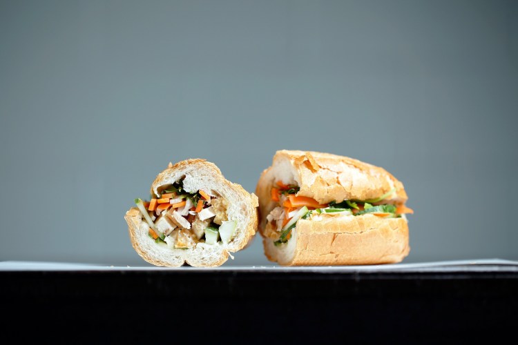 A pork bahn mi sandwich from Veranda Asian Market in Portland.