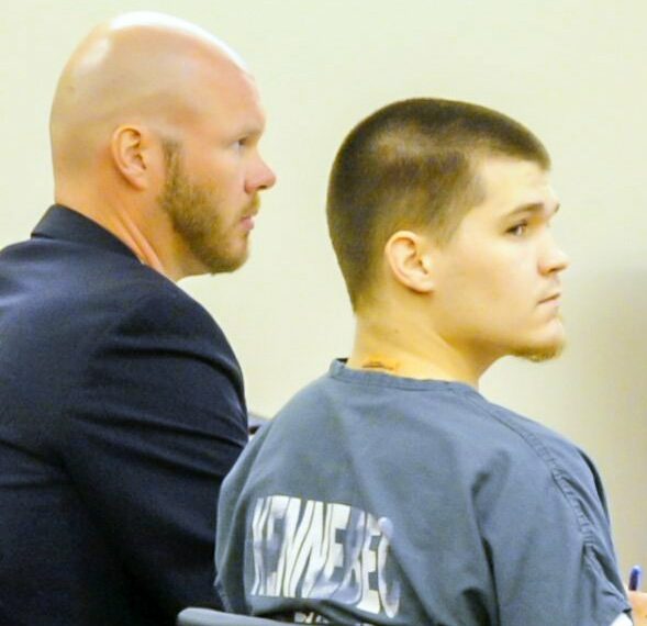 Attorney Scott Hess, left, and Derrick Dupont listen during a bail hearing Sept. 5, 2017, at Capital Judicial Center in Augusta.