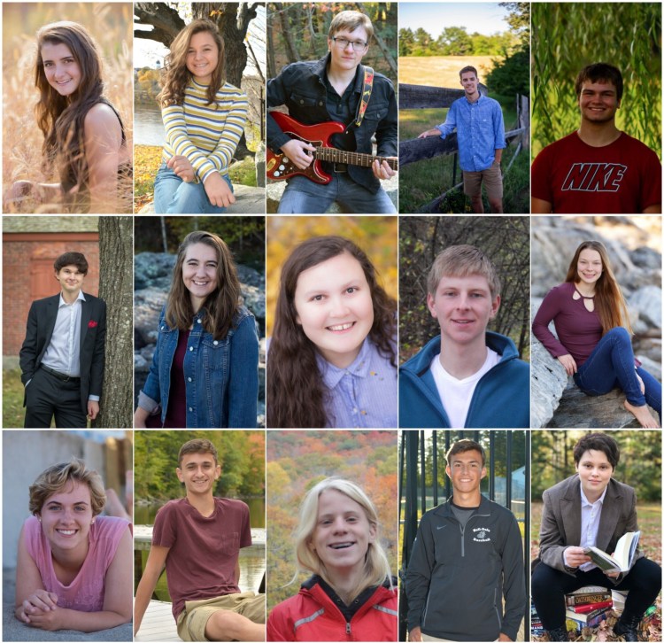 Hall-Dale High School in Farmingdale has announced its summa cum laude students for the class of 2019. Top from left are Emily Allen, Grace Begin, Bryce Bragdon, Alec Byron and Alixx Canwell. Middle row from left are Kieran Dionne, Emily Drappeau, Hazel Houghton, Isaac Lawrence and Laura Molesworth. Bottom row from left are Grace Moulton, Anthony Romano, Eli Spahn, Austin Stebbins and Gabrielle Theriault.