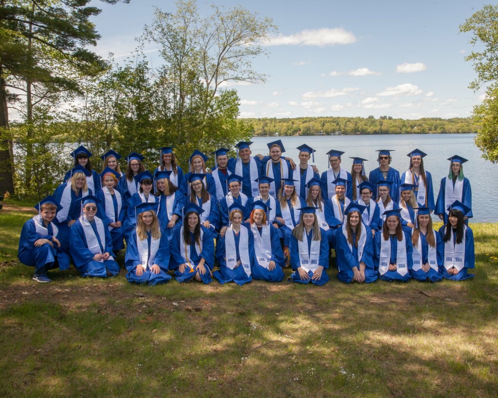 Maine Arts Academy 2019 graduates front from left are Gavin Steiner, Audrey Weston, Elizabeth Landry, Alexa Gallant, Sararose Willey, Magdalen Hugo, Hope Silverman, Peyton McFadden, Amaya Marston, Alyssa Bennett and Mihoko Shimizu. Middle row from left are Salaycia Bush, Marie LaBrecque, Pauline Follansbee, Mia Veilleux, Kaitlyn Cherkassky, Gabrielle Cotnoir, Brian Pelletier,
Carli Negron-Maron, Elyssa LaVoie, Emmanuele Fallone, Lily Ireland, Alayah Perry and Chanel Amour. Back row from left are Emma Jones, Natalee House, Trinity Hutchins, Grace Bradstreet, Madelyn Rancourt, Kael Ouellette, Randy Hubbard, Joshua Hoffman, Kyle Thrace, Mattia Saberogi, Annika Elias, Chase Stewart, Ashley Carpenter and Sylvia Ryan.