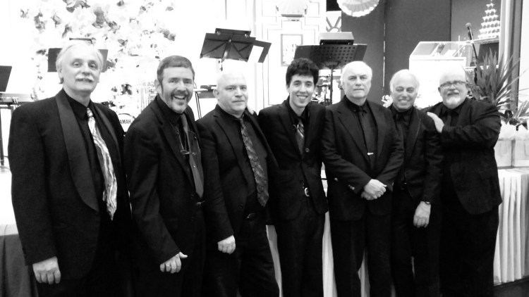 Anevening of classic jazz from the Great American Songbook will feature jazz musicians, from left, Bill Manning (drums), Barney Balch (trombone), Dave Clarke (guitar), David Harris (reeds), Herb Maine (bass), Mickey Felder (piano) and Mike Mitchell (trumpet).