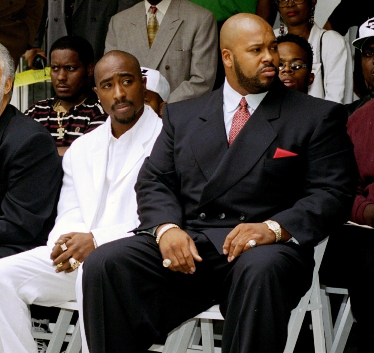 Tupac Shakur, left, and Marion "Suge" Knight