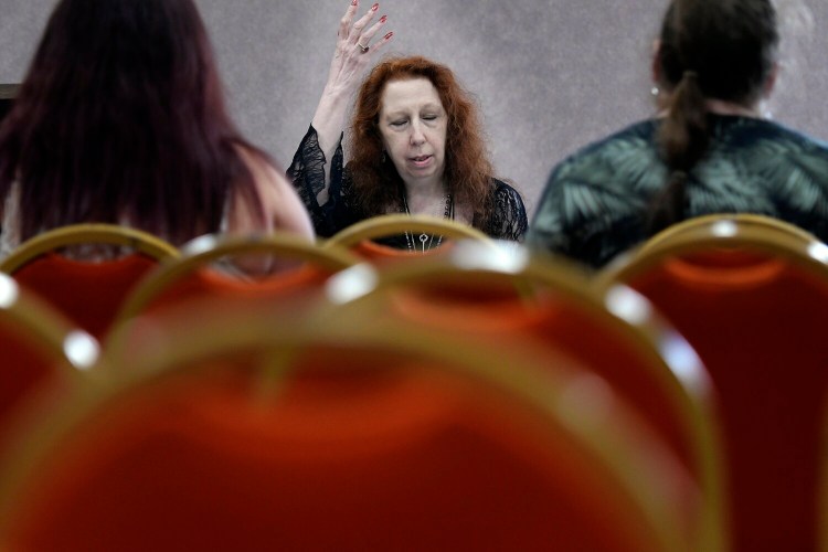Lady Haight-Ashton discusses witchcraft Sunday during the New England Metaphysical Holistic Festival in Augusta.