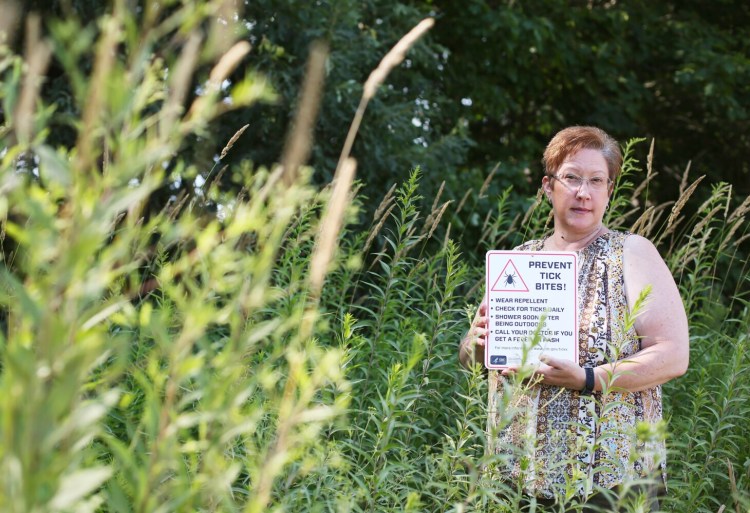 Paula Jackson Jones, president and co-founder of Midcoast Lyme Disease Support & Education, says she's getting increasing calls from people worried about tick bites. Reported Lyme disease cases in Maine are down through July compared with last year, but experts say the peak season for Lyme is late summer into October.