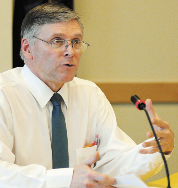 Staff photo by Joe Phelan
Marine Resources Committee co-chair Sen. Chris Johnson, D- Somerville, speaks during a work session  on Wednesday April 3, 2013 in the Cross State Office Building in Augusta.