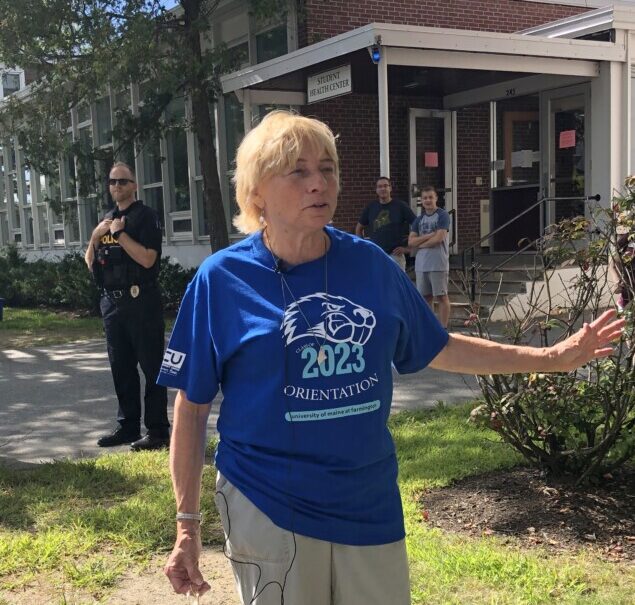 Gov. Janet Mills addresses Maine's need for more public educators at the University of Maine at Farmington Orientation Day on Saturday. 