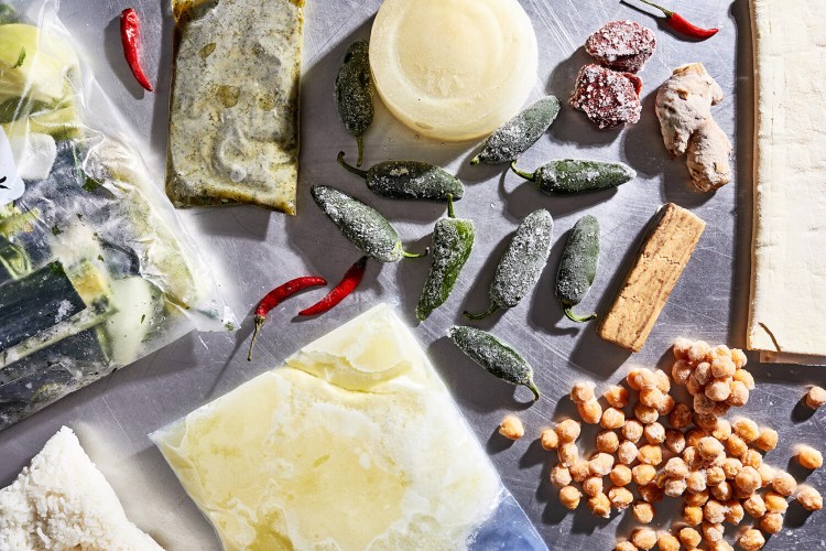 A variety of foods can be packaged for freezing. 