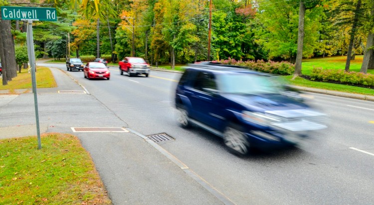This photo, taken Wednesday, shows cars heading south on Stone Street past the intersection with Caldwell Road in Augusta.