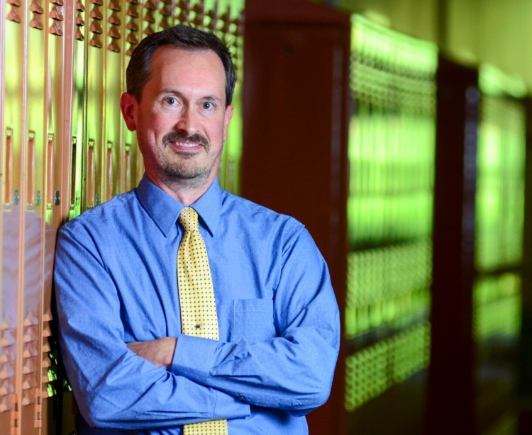 Matthew Shea, who recently joined Winthrop Schools as director of teaching and learning, poses for a portrait Sept. 6, at Winthrop Middle School.