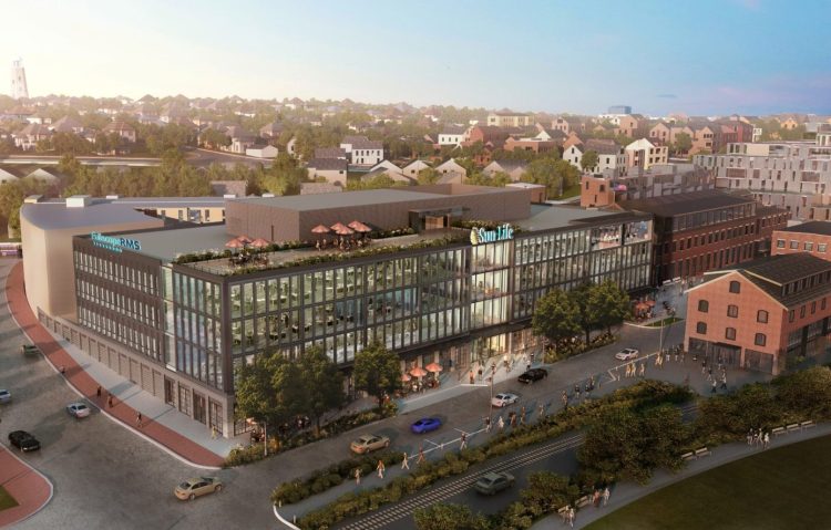 This rendering shows new office space for Sun Life U.S. to be built at the former Portland Co. complex on Portland's waterfront