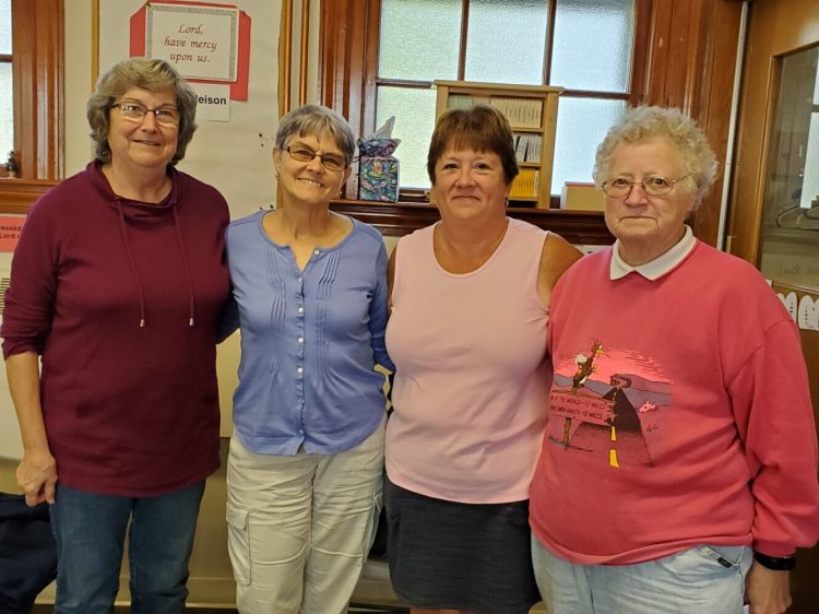 Wilton Day Extension Homemakers new officers from left are Vice President Lynette Hinkley,  President Cherilyn Klinker, Secretary Mary Kalel, and Treasurer Mavis Lane.