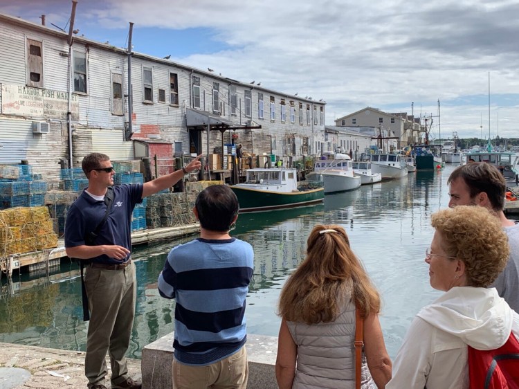 Food for Thought's Bryce Hach makes a stop on Portland's working waterfront. 