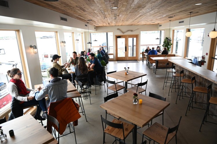 A quiet moment at Luke's Lobster Portland Pier.