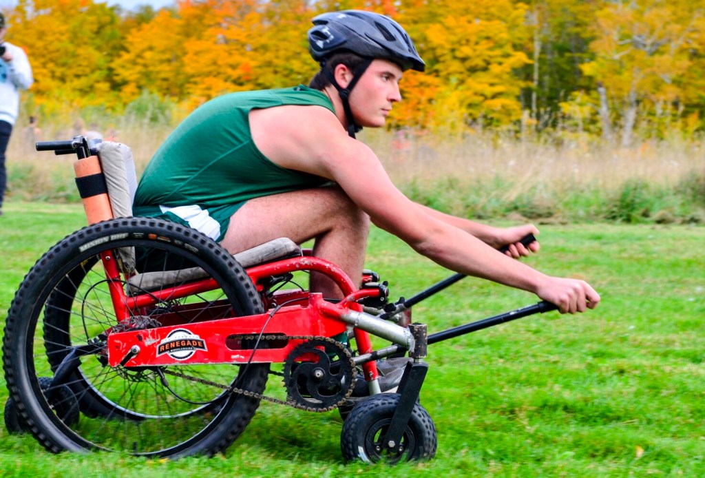 Leavitt's Jonathan Schomaker competes in the Mt. Blue Relays on Friday in Farmington. 