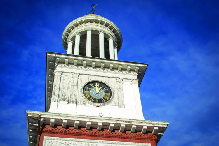 The public is invited to participate Friday morning in the unveiling of the partially restored Biddeford clock tower at City Hall.