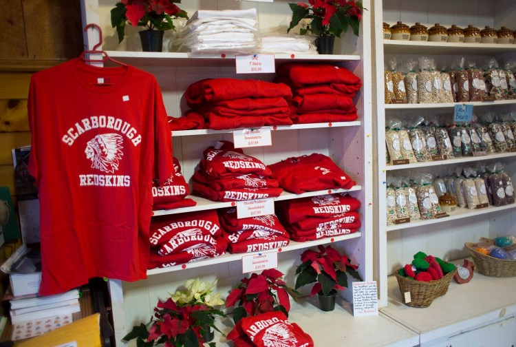 Flaherty's Family Farm store sells Scarborough Redskins apparel, and the owner says there is nothing negative about it.