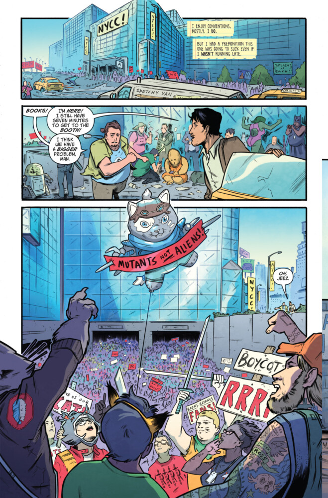 A page from the Drawing Blood, co-created by Maine native Kevin Eastman and drawn primarily by Portland artist Ben Bishop. 