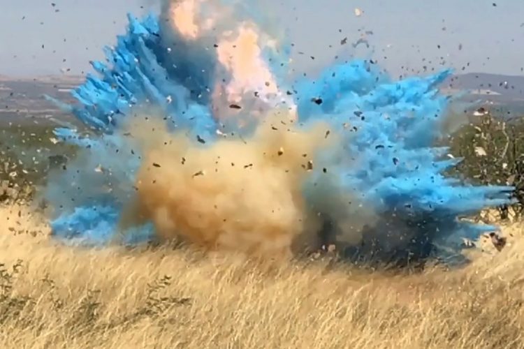 In this frame grab from a 2017 video an explosion from a gender reveal ignited the 47,000-acre Sawmill Fire. 