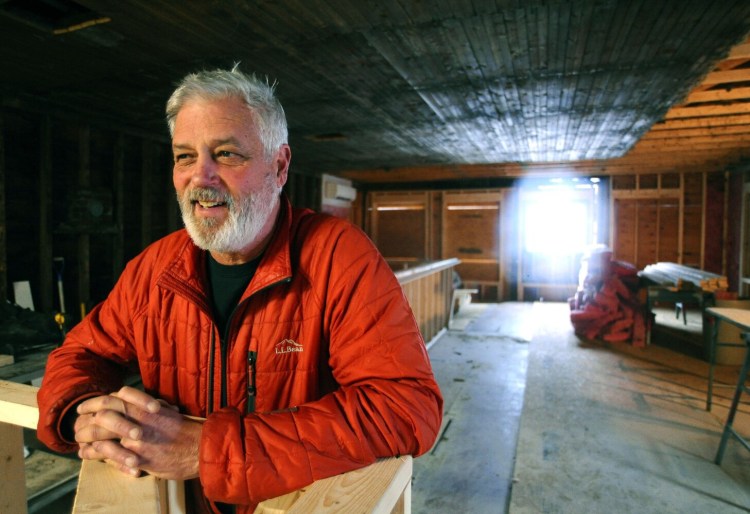 Scott McIntire is looking forward to opening The Two Cent Pub at 82 Clinton Ave. in Winslow. McIntire is seen Monday inside the building, which is the former home of It's A Good Pizza.