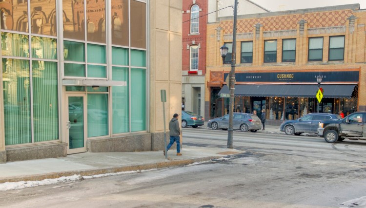 A loading zone, at left, Friday on Oak Street in downtown Augusta.