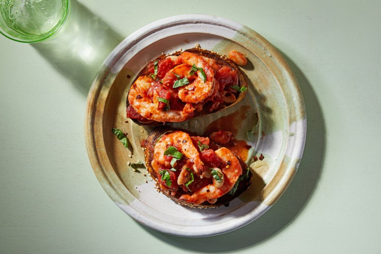 Shrimp and White Bean Bruschetta 