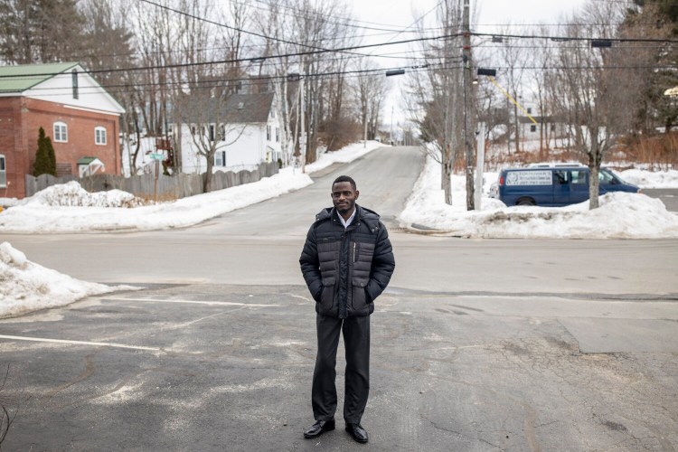 Jerry Mopembe, shown near his office in Westbrook on Tuesday, is one of 15 people chosen as the first group of Natural Helpers.