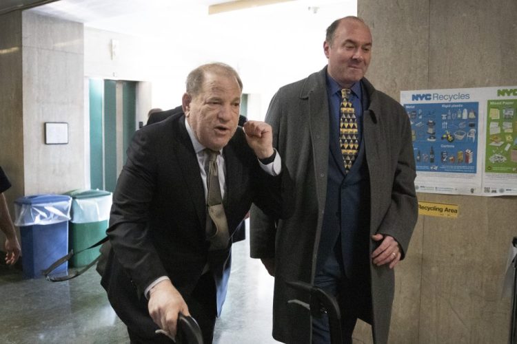 Harvey Weinstein arrives at court for his trial on charges of rape and sexual assault, Thursday, Jan. 30, 2020 in New York. 