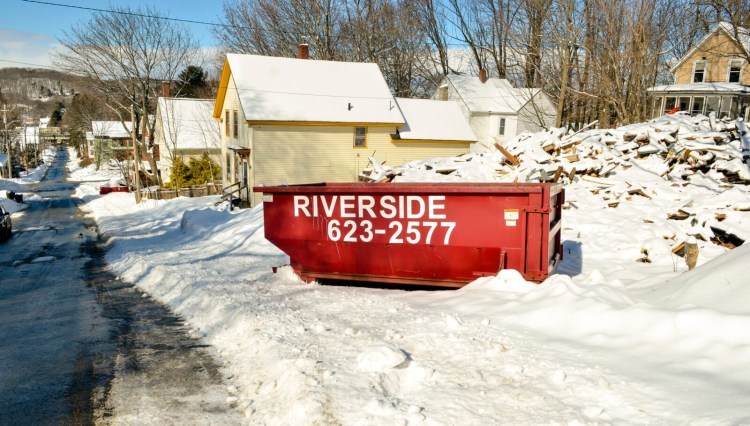 The remains of recently demolished building at 43 Patterson St. in Augusta are seen Wednesday. 