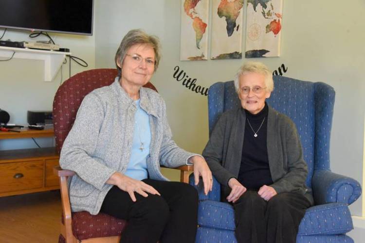 Sister Judy Donovan, left,  and Annette Rioux.