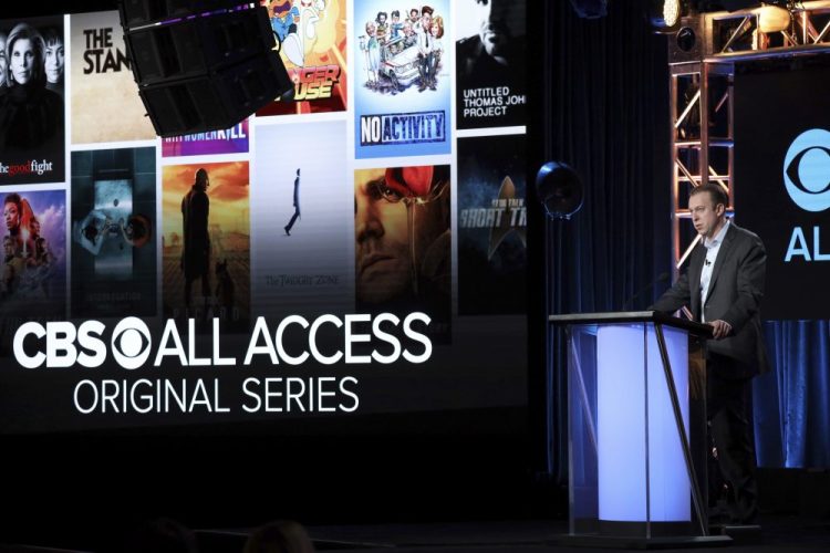 Chief Digital Officer, ViacomCBS, and CEO and President, CBS Interactive, Marc DeBoise speaks at the Executive Presentation during the CBS TCA Winter 2020 Press Tour at the Langham Huntington Hotel in Pasadena, Calif. on Jan. 12.  