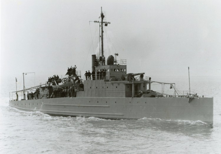 The USS Eagle 2, sister ship to USS Eagle 56, on builder’s trials in 1918.   There were 60 Eagle Boats built by automaker Henry Ford for World War I.  None of them were completed in time to take part in that war.  The Navy discarded all but eight, before World War II.  