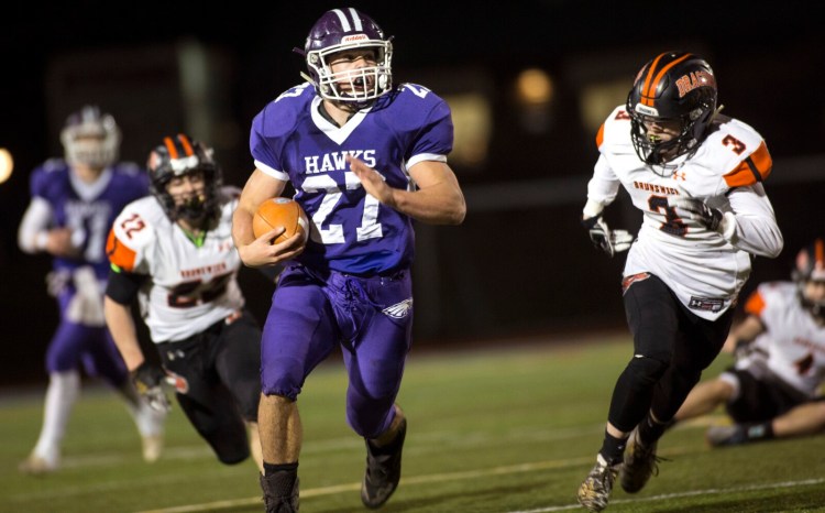 Marshwood's Justin Bryant, the 2019 Fitzpatrick Trophy winner, is one of three members of the Class B state champions named to the West roster for the Maine Shrine Lobster Bowl.