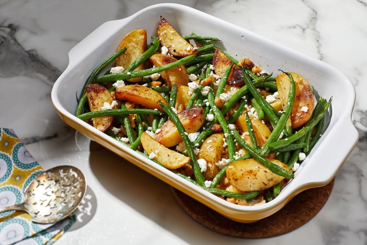 Lemon Potatoes With Beans and Feta