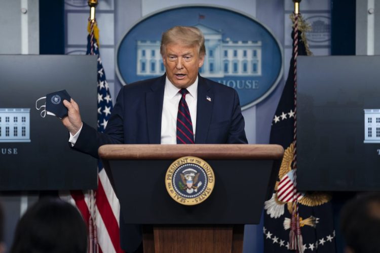“Whether you like the mask or not, they have an impact," President Trump said Tuesday during a news conference. "I’m getting used to the mask.” 