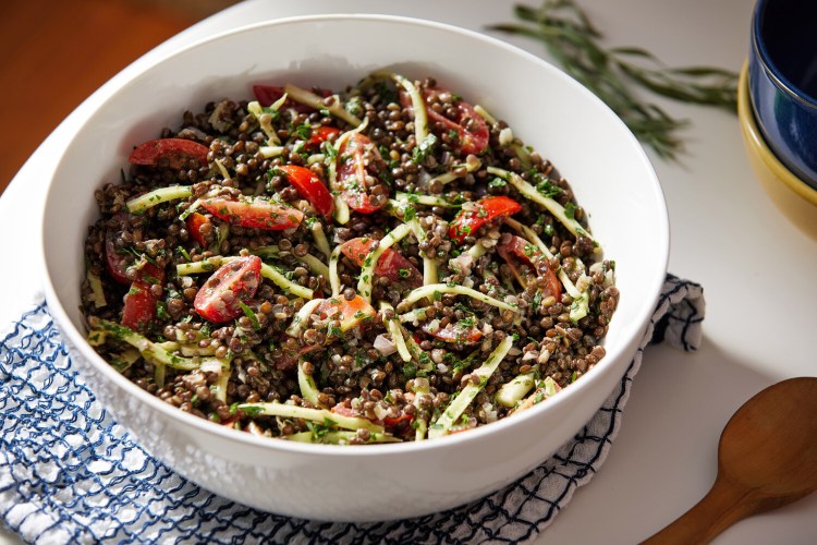 Black Lentil Salad with Vegetables and Herbs  