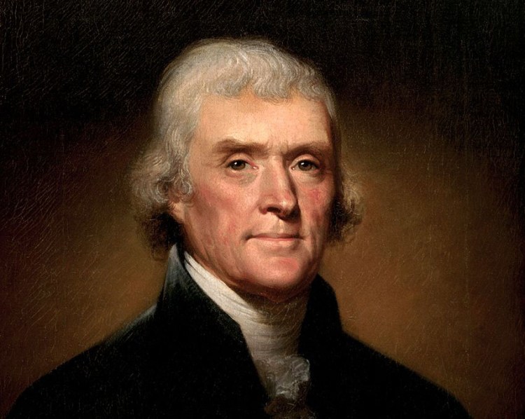 Thomas Jefferson by Rembrandt Peale, 1800.Image courtesy of the White House Historical SocietyMeBi