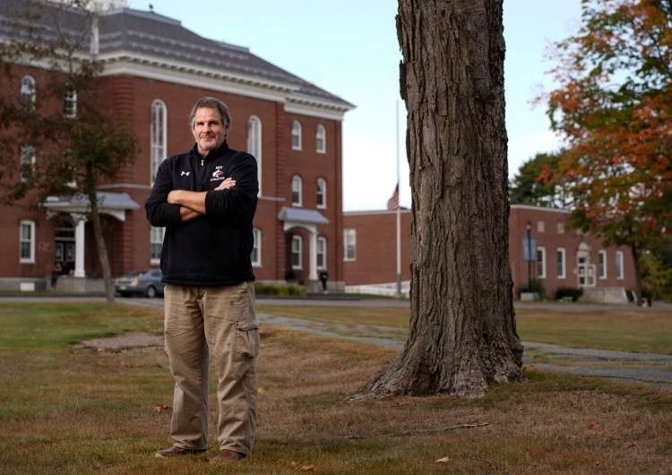 PITTSFIELD, ME - SEPTEMBER 24: Veteran Jim Leonard photographed at Maine Central Institute, where he is the athletic director, on Thursday, September 24, 2020. (Staff Photo by Gregory Rec/Staff Photographer)
