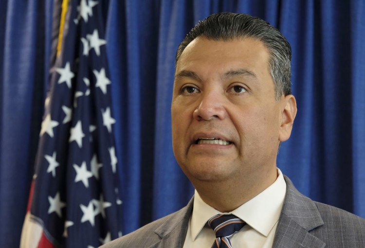 California Secretary of State Alex Padilla has been chosen to fill Kamala Harris' soon-to-be-vacant U.S. Senate seat.  (AP Photo/Eric Risberg, File)