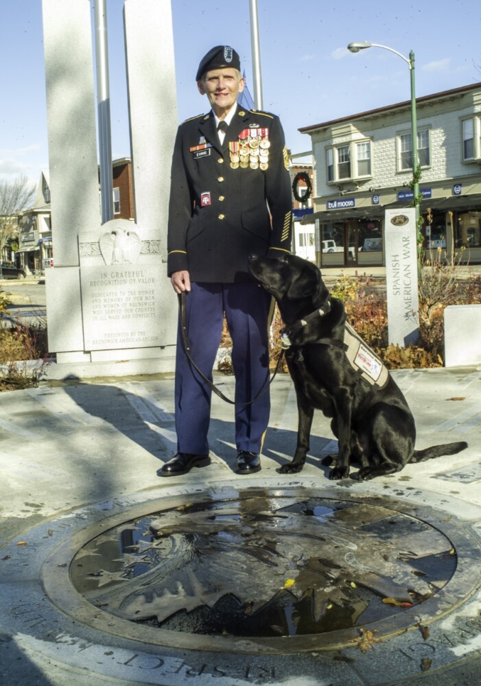 Command Sgt. Maj. Gretchen Evans and Rusty.