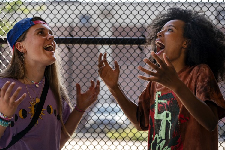 Nina Moran, left, as Kirt  and Ardelia "Dede" Lovelace as Janay in "Betty." 