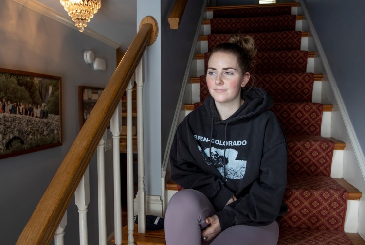 PORTLAND, ME - FEBRUARY 9: Ella McGowan is a junior at Deering High School, where students are fully remote learning. She is a three sport athlete and is currently playing basketball for the school team. (Staff photo by Derek Davis/Staff Photographer)