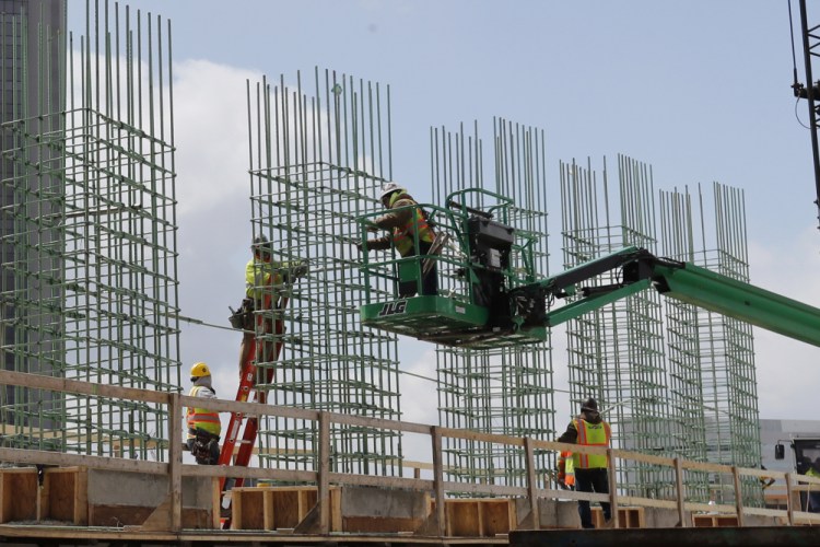 Work continues on a bridge on the Interstate Highway 75 project on April 16 in Troy, Mich. 