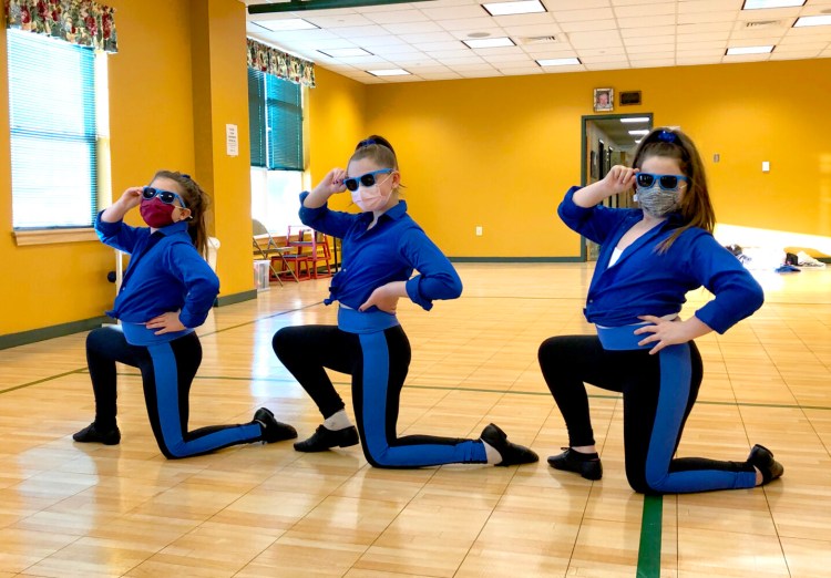 Lakeside Dance Academy Jazz 1 students from left are Piper Fargo, Abby Grant and Mya Gellman rehearsing their jazz dance.