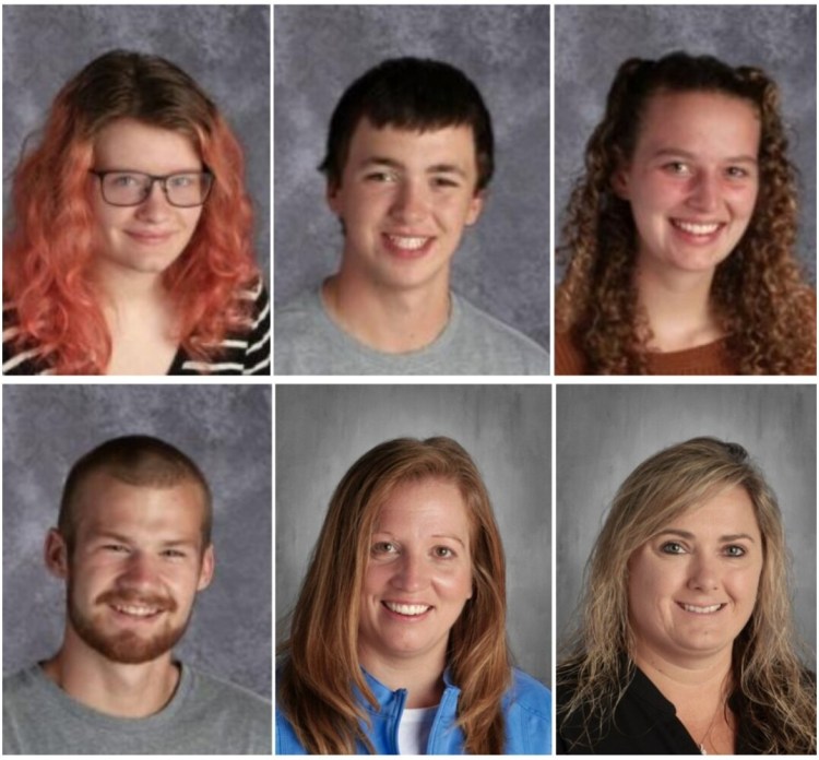 Erskine Academy Renaisance Awards for the Trimester of the 2020-2021 academic year. Top, from left are Samantha Box, Everett Blair and Chiara Mahoney. Bottom, from left, are Nathan Cowing, Tara Oxley and Julie Wing.