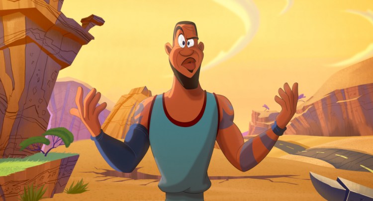 An animated LeBron James in a scene from "Space Jam: A New Legacy" 