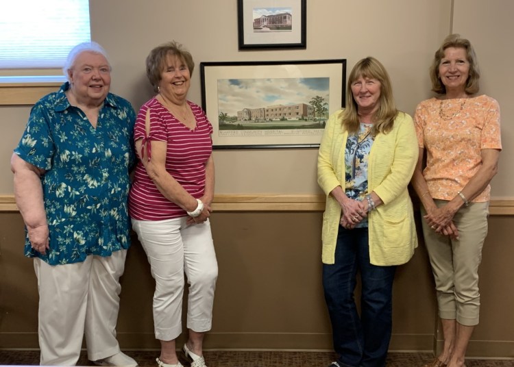 Rumford Hospital Auxiliary officers, from left: Sonya Robinson, treasurer; Barbara Belanger, president; Laurie Crane, secretary; and Doris Barrett, vice president.