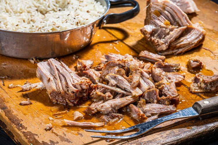 Instant Pot Pork Shoulder With Apple Cider, Rosemary and Sage.
