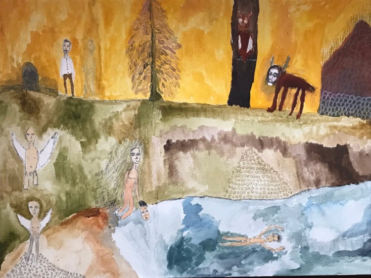 Gregory Jamie, "Untitled 20," watercolor and graphite on paper, 14 x 20 inches.