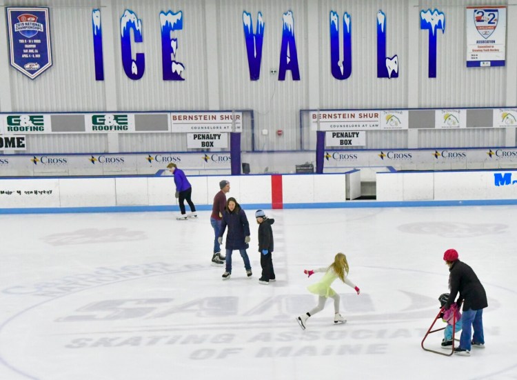 Early afternoon public skating Jan. 12 at the Camden National Bank Ice Vault at 203 Whitten Road in Hallowell. Councilors on Tuesday voted to approve an amended tax increment financing and credit enhancement agreement extension with the facility's owner.